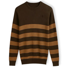 RL Premium F/S Stripe Knitted Sweater (Brown)