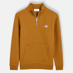 G.A.N.T PREMIUM COTTON FLEECE ZIP-UP (CAMEL)