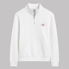 G.A.N.T PREMIUM COTTON FLEECE ZIP-UP (WHITE)