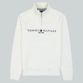 Tommy Premium Cotton Fleece Self Emb Zip-Up (off-White)