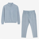 Z.A.R.A PREMIUM COTTON FLEECE FRONT PANEL TRACKSUIT (SKY MELANGE)