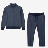 Z.A.R.A PREMIUM COTTON FLEECE FRONT PANEL TRACKSUIT (NAVY MELANGE)