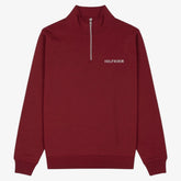 TH Hlfgr Premium Cotton Fleece Zip-up (Maroon)