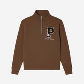 RL PREMIUM P LOGO COTTON FLEECE ZIP-UP (CHOCLATE BROWN)