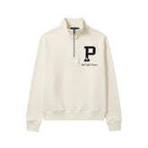 RL PREMIUM P LOGO COTTON FLEECE ZIP-UP (STONE)