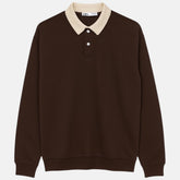 Z.A.R.A CONTRAST COLLAR DOWNSHOULDER SWEATSHIRT (CHOCLATE BROWN)