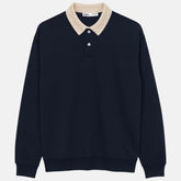 Z.A.R.A CONTRAST COLLAR DOWNSHOULDER SWEATSHIRT (NAVY BLUE)