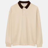 Z.A.R.A CONTRAST COLLAR DOWNSHOULDER SWEATSHIRT (BEIGE)