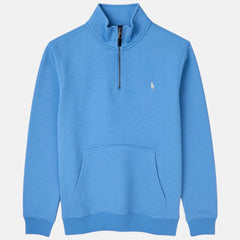 RL PREMIUM SMALL PONY COTTON FLEECE QUARTER ZIP MOCKNECK (SKY)