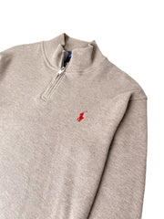 RL PREMIUM S/P COTTON THERMAL ZIP-UP MOCK NECK LIGHT BEIGE (SLIM FIT)