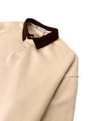 Z.A.R.A CONTRAST COLLAR DOWNSHOULDER SWEATSHIRT (BEIGE)