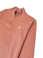 RL PREMIUM S/P COTTON THERMAL ZIP-UP MOCK NECK (Peach)