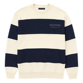 TH PREMIUM HILFIGER COTTON FLEECE PANELED SWEATSHIRT (STONE & NAVY)