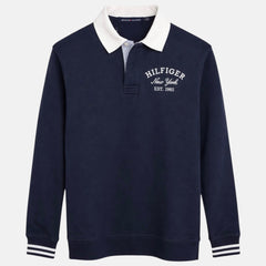 TH HILFIGER CONTRAST COLLAR SWEATSHIRT (NAVY BLUE)