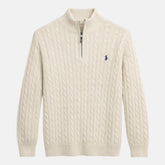 RL IMPORTED SINGLE PONY CABLE KNIT SWEATER (OFF-WHITE)
