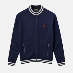 RL PREMIUM COTTON FLEECE DOUBLE KNIT TRACK JACKET (NAVY BLUE)