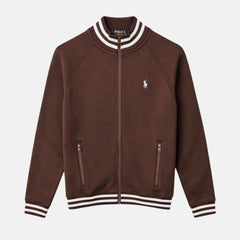 RL PREMIUM COTTON FLEECE DOUBLE KNIT TRACK JACKET (CHOCLATE BROWN)