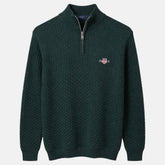 G.A.N.T IMPORTED BASKET WEAVE KNITTED SWEATER (GREEN)