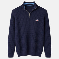 G.A.N.T IMPORTED CABLE KNIT SWEATER (NAVY BLUE)