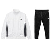 ADDAS PREMIUM FRONT PANEL POLYESTER FLEECE TRACKSUIT (WHITE&BLACK)