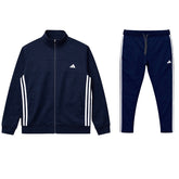 ADDAS PREMIUM FRONT PANEL POLYESTER FLEECE TRACKSUIT (NAVY BLUE)