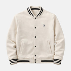 RL PREMIUM S/P COTTON FLEECE BASEBALL JACKET (STONE)