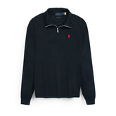 RL small Pony Thermal Mockneck Zip-Up (Black)