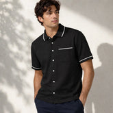 Z.A.R.A PREMIUM TIPPING BUTTON DOWN SHIRT (BLACK)