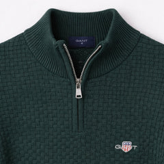 G.A.N.T IMPORTED BASKET WEAVE KNITTED SWEATER (GREEN)