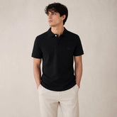 LCSTE PARIS STRETCH PIQUE COTTON POLO SHIRT (BLACK)