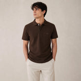 LCSTE PARIS STRETCH PIQUE COTTON POLO SHIRT (BROWN)