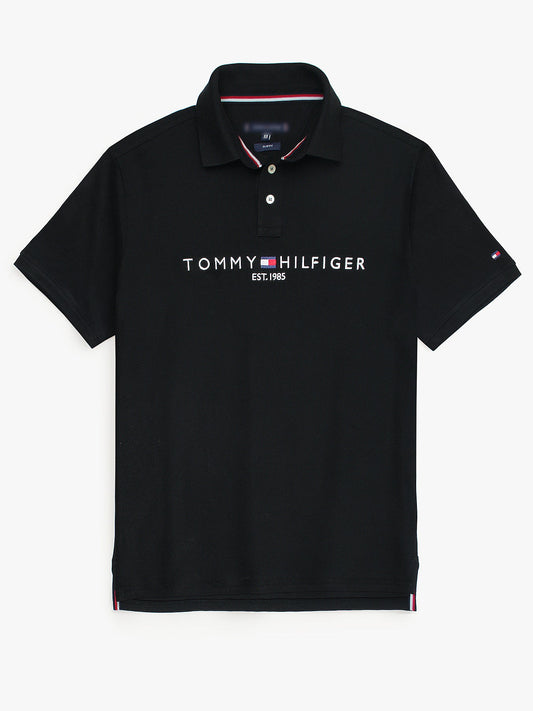 Tommy Premium Self Emb Polo Shirt (Black)