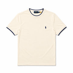 RL SMALL PONY CREW TIPPED T-SHIRT (OFF-WHITE)