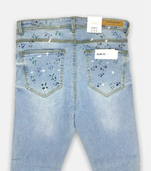 Z.A.R.A Skinny Fit Denim Jeans Paint Splash