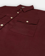 Z.A.R.A Premium Double Pocket Casual Shirt ( Maroon )