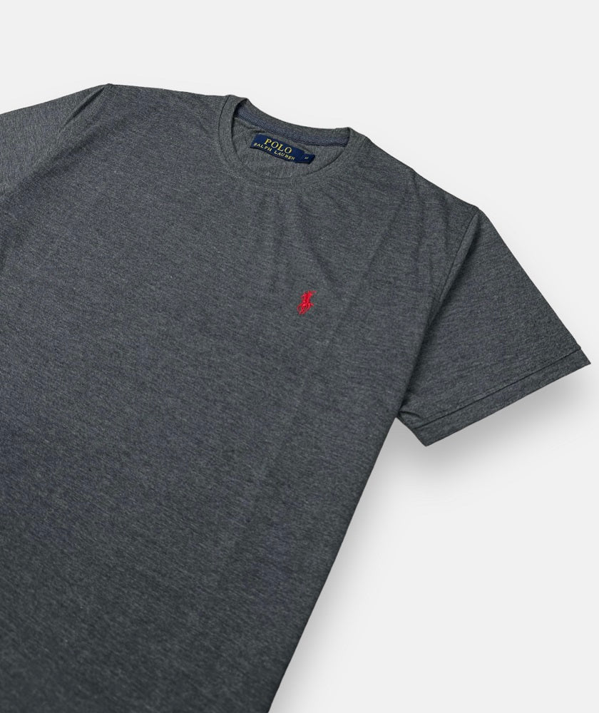 RL Premium Small Pony T-shirt Charcoal Grey