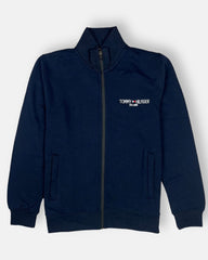 Tommy Premium Cotton Fleece Zipper Jacket (Navy Blue)