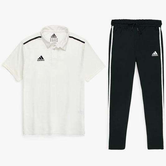 ADDAS Premium Dri-fit Tracksuit T5 (White&Black)