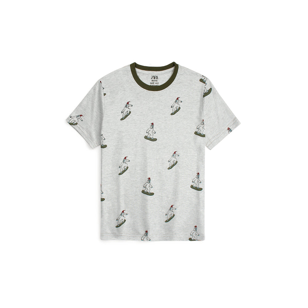 ZR PREMIUM KIDS SURFING T-SHIRT (HEATHER GREY)