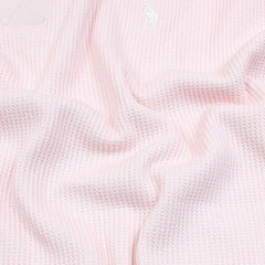 RL PREMIUM MEN'S V NECK BORDER POLO SHIRT (POWDER PINK)