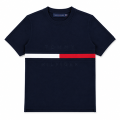 TOMMY SIGNATURE STRIPE T-SHIRT (NAVY BLUE)