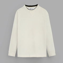 Z.A.R.A PREMIUM THERMAL COTTON CONTRAST TRIM SWEATSHIRT (OFF-WHITE)
