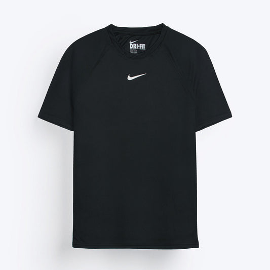 NKE Imported Mesh Shoulder Dri Fit T-Shirt (Black)