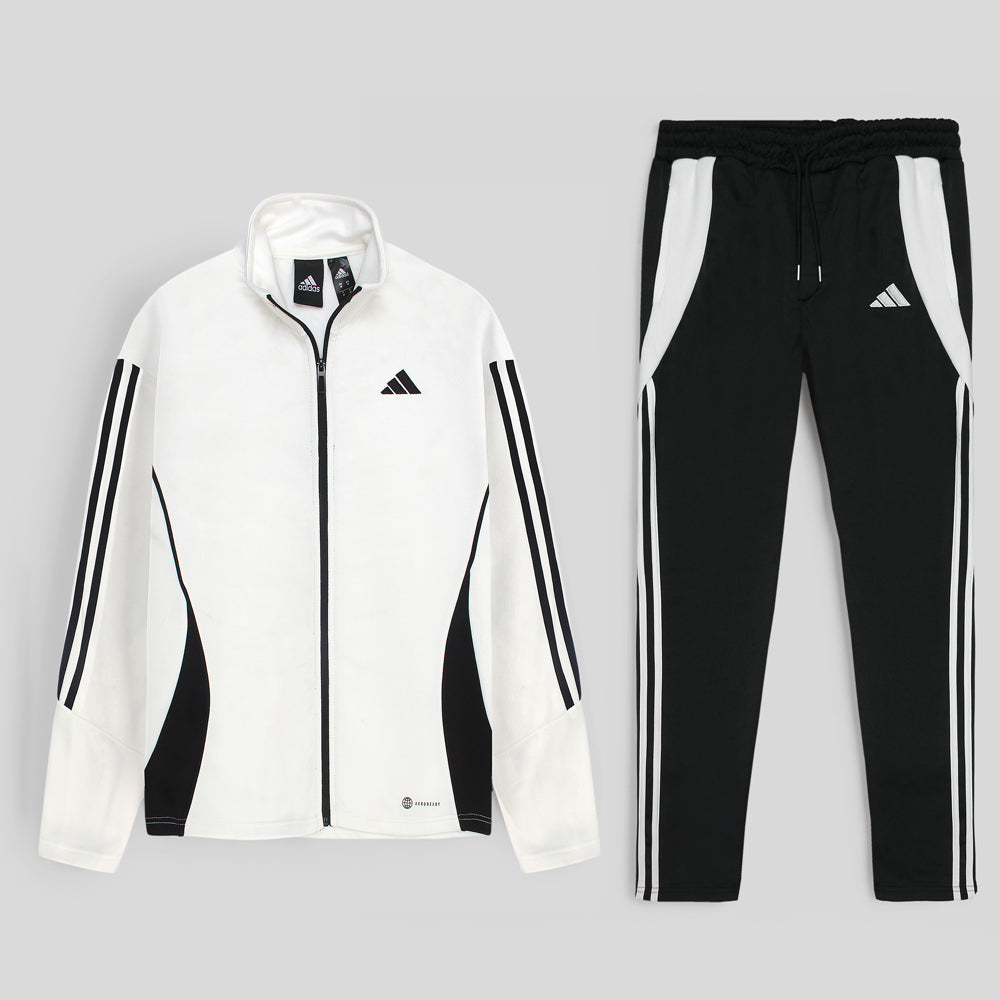 ADDAS Imported Tiro Piping Tracksuit (White&Black)