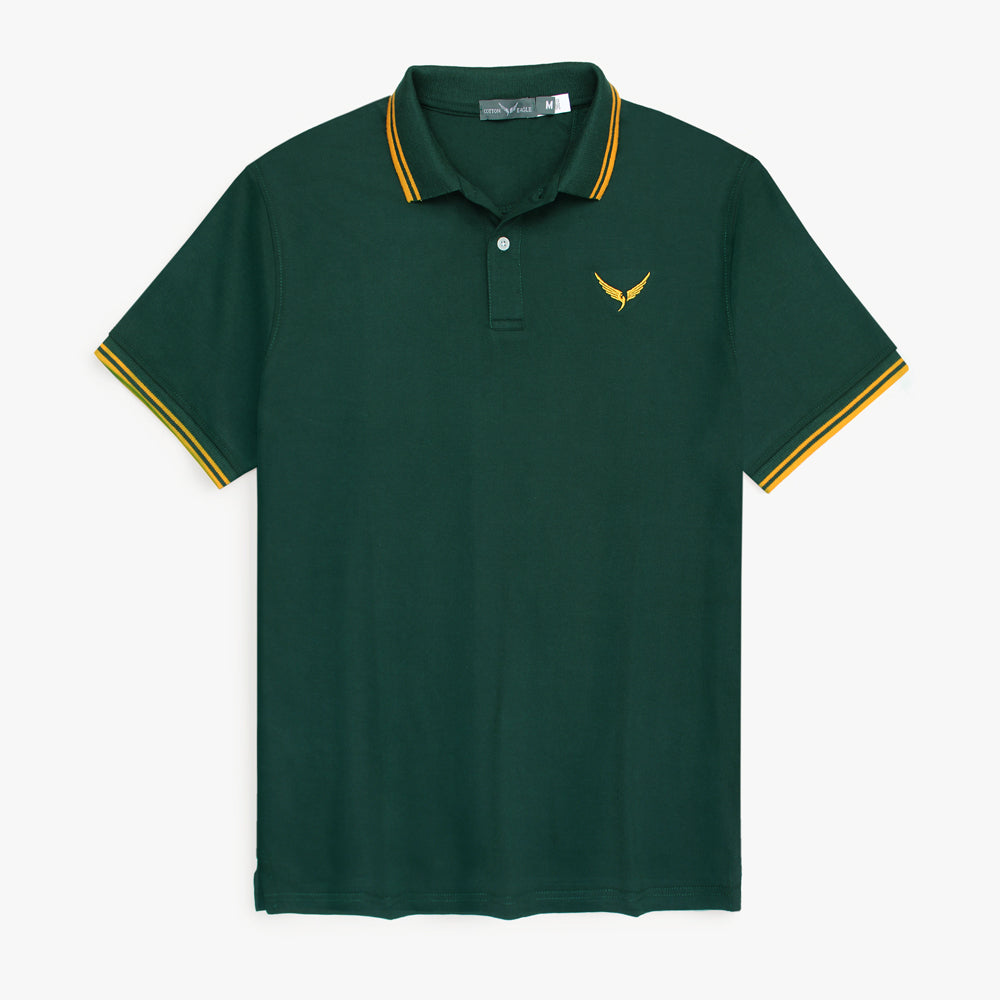 Cotton Eagle Premium Tipping Collar Polo Shirt (Green)