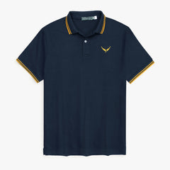Cotton Eagle Premium Tipping Collar Polo Shirt (Navy Blue)