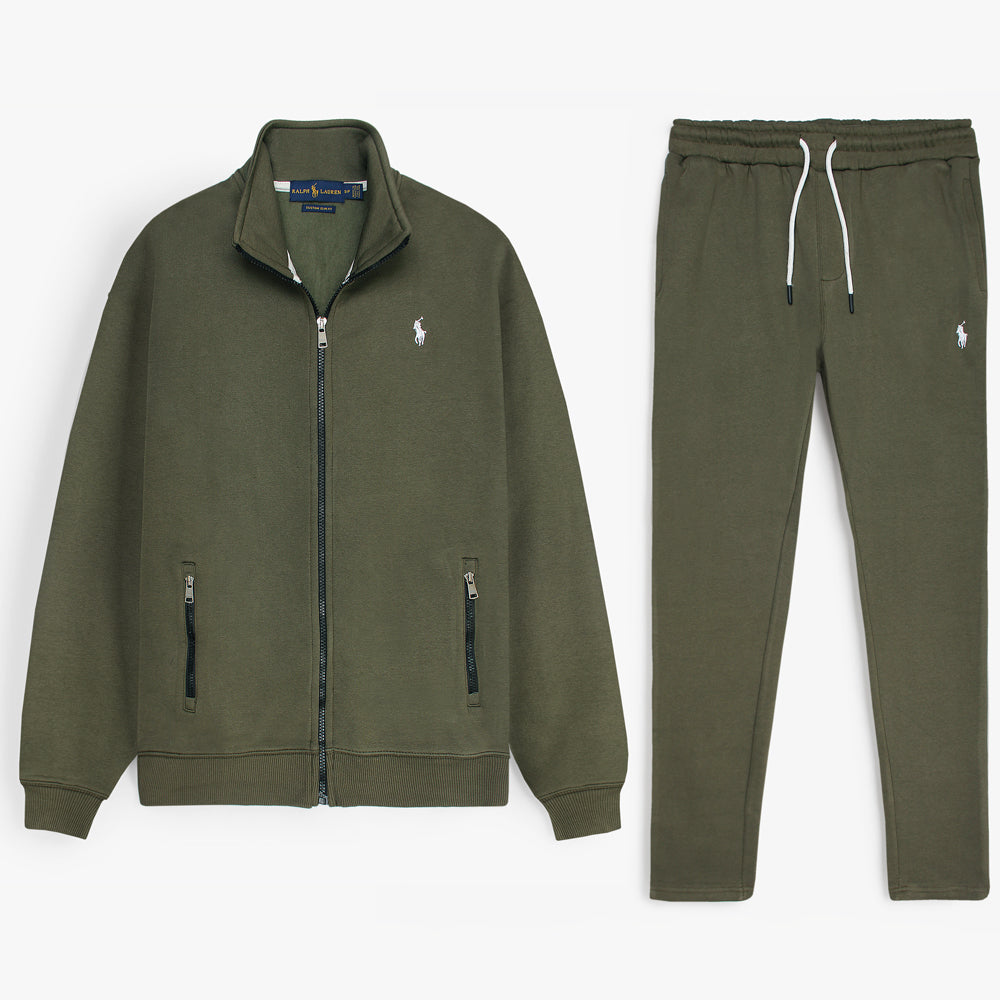 RL Premium Small Pony Cotton Fleece Tracksuit (Olive Green)