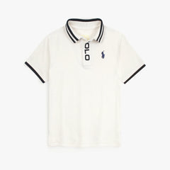 RL Kids Premium Placket Polo Shirt (White)