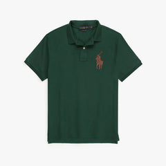 RL PREMIUM LEATHER BIG HORSE POLO SHIRT (GREEN)