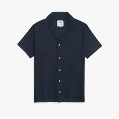 Z.A.R.A BASIC MEN'S CUBAN COLLAR CASUAL SHIRT (NAVY BLUE)